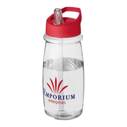 Bidón deportivo con tapa con boquilla de 600 ml &quot;H2O Pulse&quot; Transparente-Rojo | sin montaje de publicidad | no disponible | no disponible