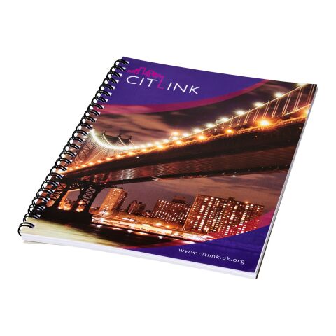 Cuaderno A5 con anillas de alambre de Desk-Mate® blanco-bronce negro | 50 pages | sin montaje de publicidad | no disponible | no disponible