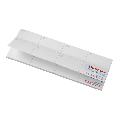 Libreta con notas adhesivas de material reciclado con planificador impreso &quot;Sticky-Mate®&quot; Blanco | 25 pages | sin montaje de publicidad | no disponible | no disponible