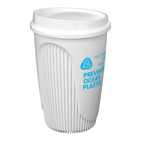 Vaso de 350 ml con tapa "Alto POP" Blanco | sin montaje de publicidad | no disponible | no disponible