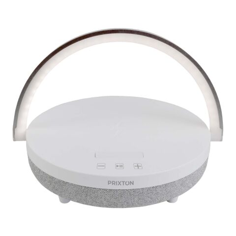Altavoz Bluetooth® 4 en 1 de 10 W con luz LED y base de carga inalámbrica &quot;Prixton&quot; Estándar | blanco | sin montaje de publicidad | no disponible | no disponible