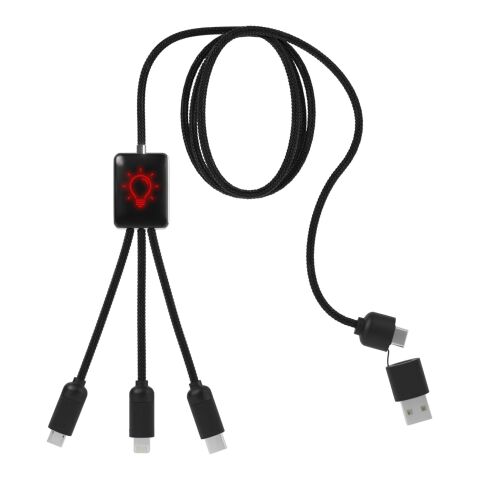 Cable de carga extensible 5 en 1 &quot;SCX.design C28&quot; Estándar | rojo-bronce negro | sin montaje de publicidad | no disponible | no disponible