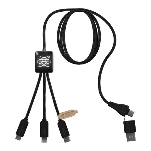 Cable de carga 5 en 1 RPET con transferencia de datos SCX &quot;Design C45&quot; Estándar | negro | sin montaje de publicidad | no disponible | no disponible