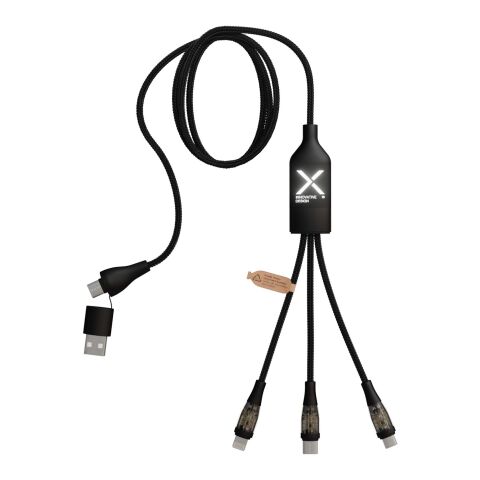 Cable de carga rápida 5 en 1 de 100 W/5 A con pantalla digital &quot;SCX.design C50&quot; Estándar | negro | sin montaje de publicidad | no disponible | no disponible