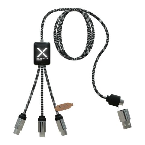 Cable de carga tipo C de 60&nbsp;W con doble logotipo retroiluminado "SCX.design C33" Estándar | Negro | sin montaje de publicidad | no disponible | no disponible