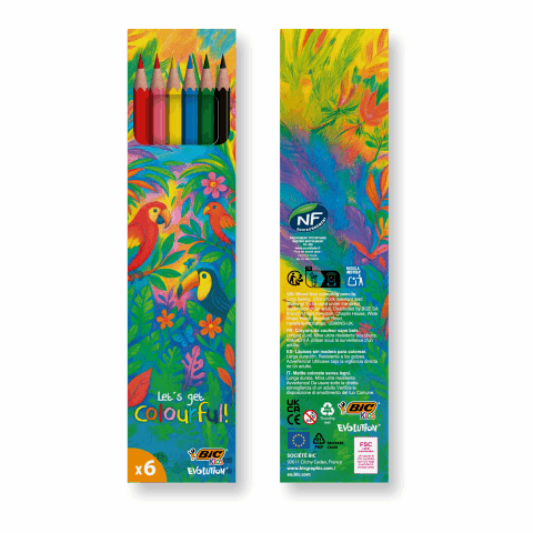 BIC® Kids Evolution® Set de colores x6 Blanco