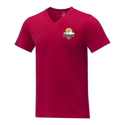 Camiseta de manga corta y cuello en V para hombre &quot;Somoto&quot; Estándar | Rojo | M | sin montaje de publicidad | no disponible | no disponible | no disponible