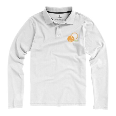 Polo de manga larga para hombre &quot;Oakville&quot; Estándar | Blanco | L | sin montaje de publicidad | no disponible | no disponible | no disponible