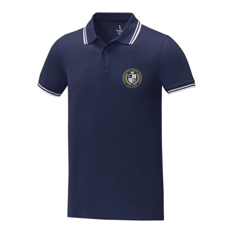 Polo de manga corta con ribete para hombre &quot;Amarago&quot; Estándar | Azul marino | XL | sin montaje de publicidad | no disponible | no disponible | no disponible