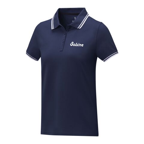 Polo de manga corta con ribete para mujer &quot;Amarago&quot; Estándar | Azul profundo | 2XL | sin montaje de publicidad | no disponible | no disponible | no disponible