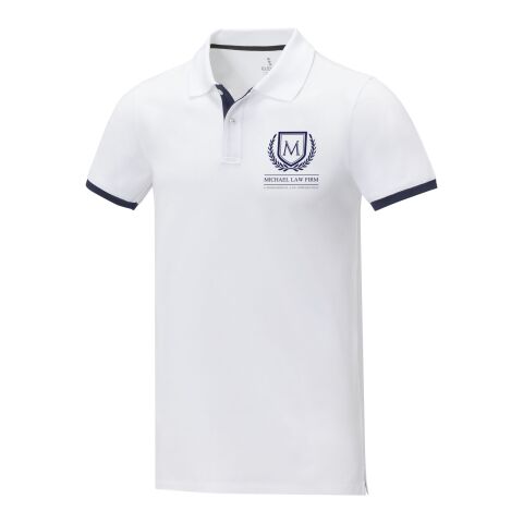 Polo de manga corta de dos tonos para hombre &quot;Morgan&quot; Estándar | Blanco | S | sin montaje de publicidad | no disponible | no disponible | no disponible