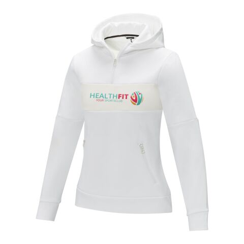 Sudadera anorak con capucha con media cremallera para mujer &quot;Sayan&quot; Estándar | Blanco | M | sin montaje de publicidad | no disponible | no disponible | no disponible