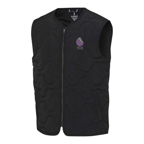 Chaleco acolchado unisex de material reciclado con certificado GRS &quot;Quartz&quot; Negro intenso | XS | sin montaje de publicidad | no disponible | no disponible