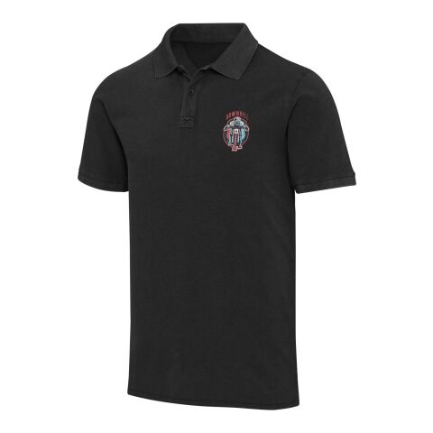 Polo de 200 g/m2 lavado para hombre "Calgary" Estándar | Negro intenso | S | sin montaje de publicidad | no disponible | no disponible | no disponible