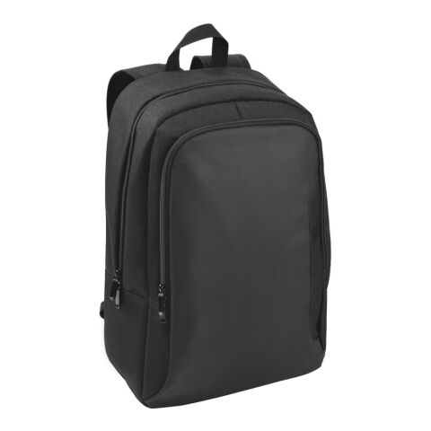 DRAMMEN. Mochila para portátil en poliéster reciclado de alta densidad 600D Negro | sin montaje de publicidad