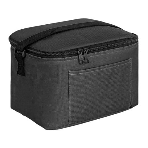 CANCUN. Bolsa térmica de poliéster reciclado 600D con correa de cincha ajustable Negro | Transfer 1 color