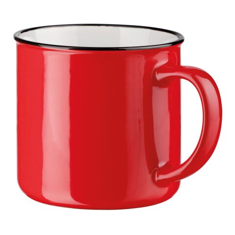 VERNON. Taza de cerámica de 340 ​​ml Rojo | sin montaje de publicidad