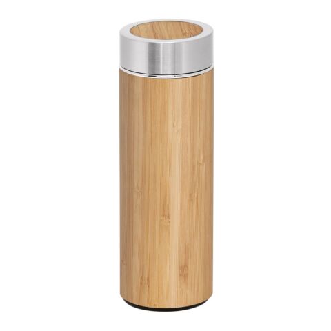 NATUREL. Botella térmica de bambú y acero inoxidable (90% reciclado) 430 Ml Beige | sin montaje de publicidad