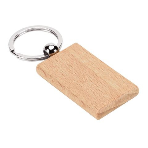 STEWIE. Llavero rectangular de madera de haya Beige | sin montaje de publicidad