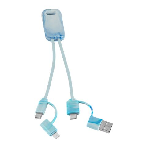 BERNERS. Cable USB 6 en 1 ultrarrápido en PET reciclado (100% rPET) colorido | sin montaje de publicidad