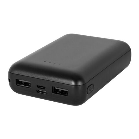 LEAKEY 10. Batería externa de 10&#039;000 mAh en ABS reciclado (100% rABS Negro | Tampografía 1 color