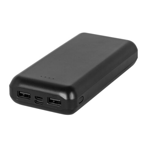 LEAKEY 20. Batería externa de 20&#039;000 mAh en ABS reciclado (100% rABS) Negro | sin montaje de publicidad