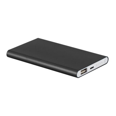 MARCET. Power bank slim 4&#039;000 mAh, fabricado en aluminio reciclado (100% rAL) y ABS reciclado (100% rABS) Negro | Tampografía 1 color