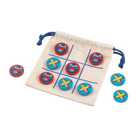 CROSSES. Clásico juego del tres en raya compuesto por 10 piezas de madera contrachapada Beige | sin montaje de publicidad