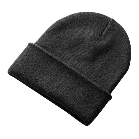 CARL. Gorro unisex de doble capa de poliéster reciclado (100% rPET) Negro | sin montaje de publicidad