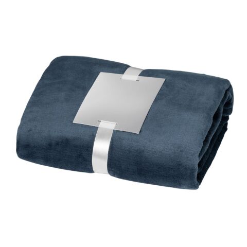 DYLEAF. Manta polar (240 g/m²) con cinta para tarjeta de personalización Azul | sin montaje de publicidad