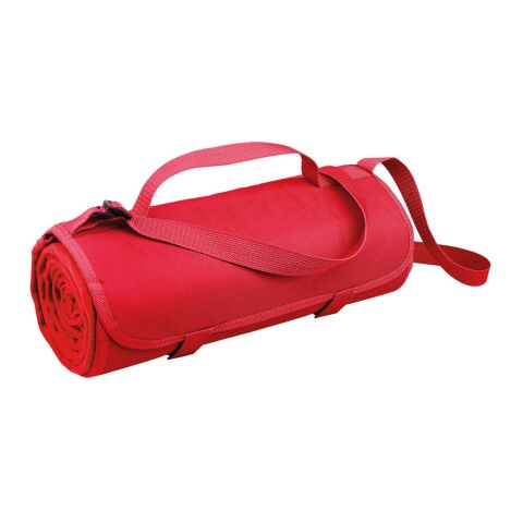 FLEECE. Manta polar con asa y correa (160 g/m²) Rojo | sin montaje de publicidad