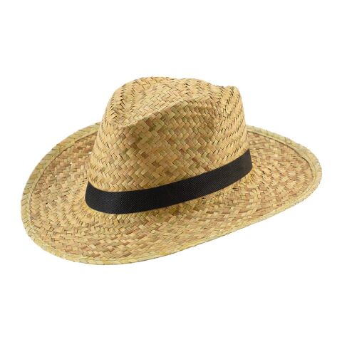 JEAN POLI. Sombrero de paja natural negro | sin montaje de publicidad