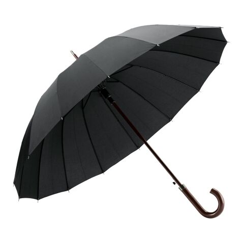 HEDI. Paraguas de apertura automática de 16 costillas en pongee 190T con apertura automática Negro | sin montaje de publicidad