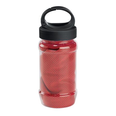 ARTX PLUS. Conjunto que incluye una botella hecha en PP y PET y una toalla refrescante deportiva de poliamida y poliéster Rojo | sin montaje de publicidad