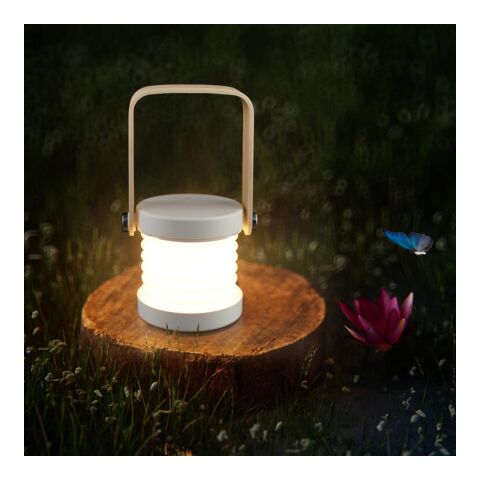 Lámpara LED multifunción Coollux con mango de bambú Blanco | sin montaje de publicidad | no disponible | no disponible