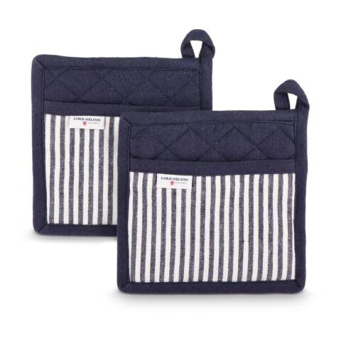 Juego de 2 manoplas para horno Lord Nelson Victory Azúl oscuro-Blanco | sin montaje de publicidad | no disponible | no disponible