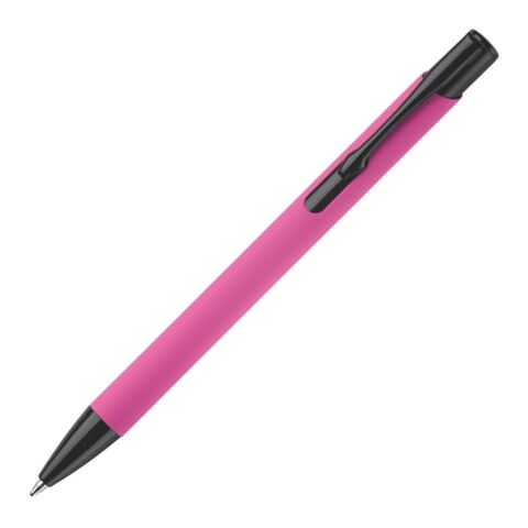 Bolígrafo Alicante tacto suave Rosa-Negro | Grabado | 90 grados del clip | 87 mm x 8 mm | no disponible