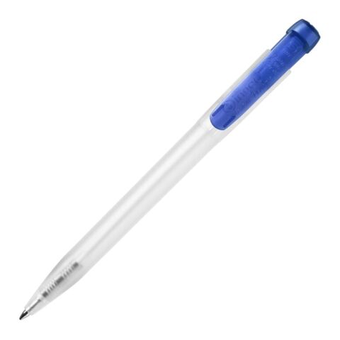 Bolígrafo Ingeo TM Pen Clear transparente Azul / Blanco | sin montaje de publicidad | no disponible | no disponible | no disponible