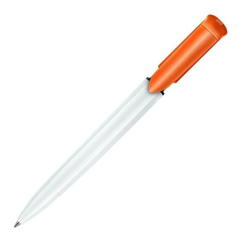 Bolígrafo S40 Colour opaco Blanco-Naranja | Tampografía 1 color | 90 grados del clip | 40 mm x 8 mm | no disponible