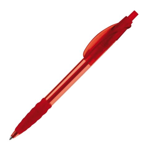 Bolígrafo Cosmo Grip Transparente Rojo / Blanco-Rojo / Blanco | Impresión De Pantalla 1 color | en el cuerpo alineado con el clip | 33 mm x 25 mm | no disponible