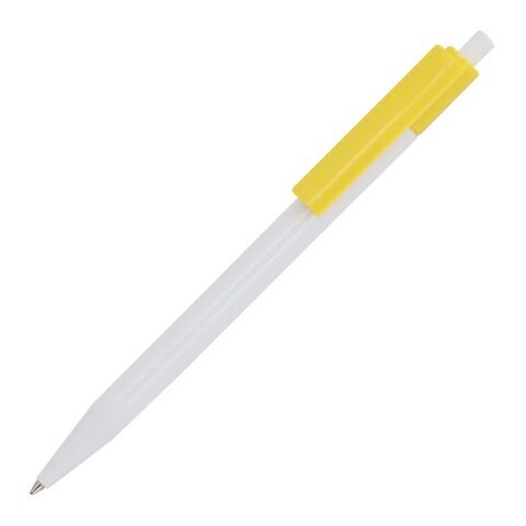 Bolígrafo Kuma color opaco Blanco-Amarillo | Impresión De Pantalla 1 color | en el cuerpo alineado con el clip | 45 mm x 25 mm | no disponible