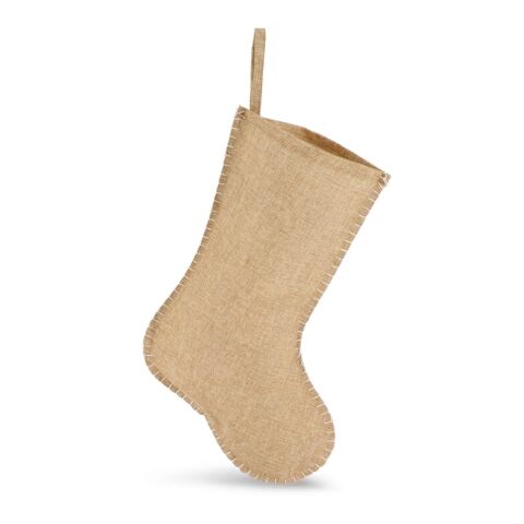 Medias de Navidad estilo yute con costuras decorativas 45cm Natural | sin montaje de publicidad | no disponible | no disponible