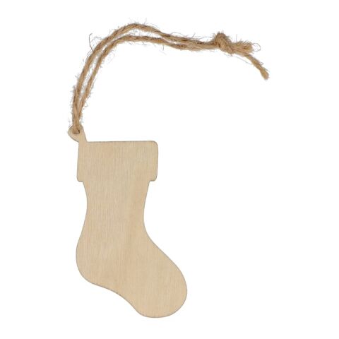 Adorno navideño de madera en forma de media Natural | sin montaje de publicidad | no disponible | no disponible
