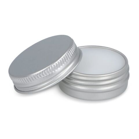 Lata redonda de aluminio reciclado Lipbalm Plata | sin montaje de publicidad | no disponible