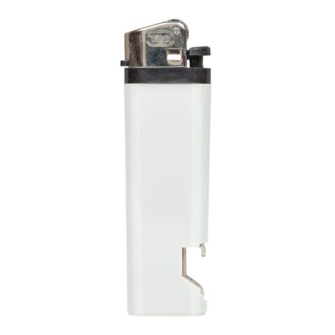 Encendedor con abrelatas  Blanco | sin montaje de publicidad | no disponible | no disponible | no disponible