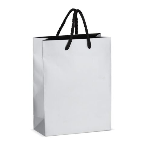 Bolsa de regalo de papel FSC 18 x 8 x 24 cm 200 g/m². Plata | sin montaje de publicidad