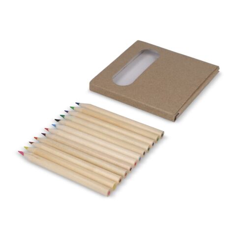 12 lápices de colores en caja kraft Natural | sin montaje de publicidad | no disponible | no disponible