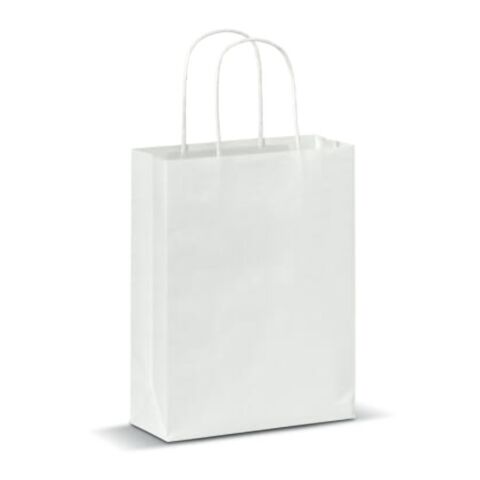 Bolsa de papel con asas retorcidas 90g/m² 18x8x22cm Blanco | sin montaje de publicidad | no disponible | no disponible | no disponible