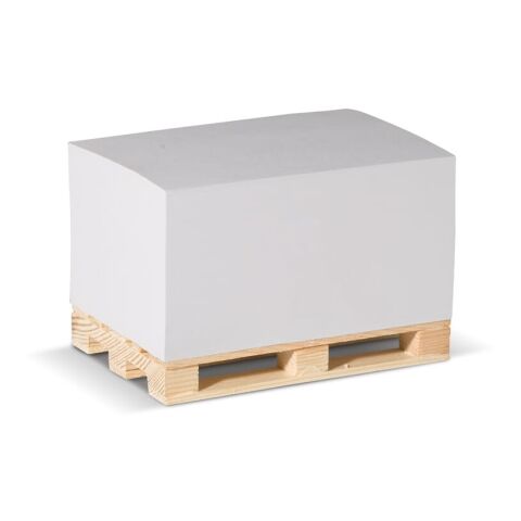 Bloque rectangular 12x8x6cm FSC en palé de madera Blanco | sin montaje de publicidad | no disponible | no disponible | no disponible