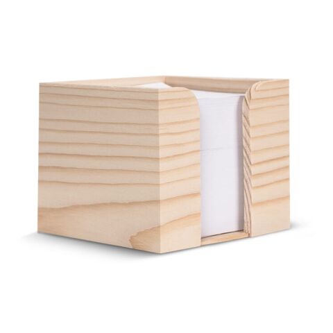 Bloque de notas 10x10x8.5cm FSC en caja de cubo de madera Natural | sin montaje de publicidad | no disponible | no disponible | no disponible